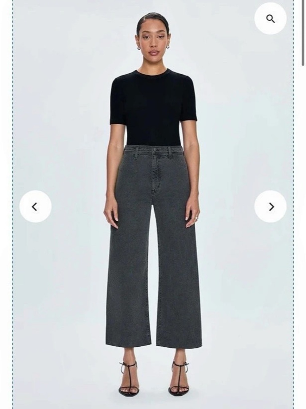 Pistola Penny Crop High-Rise Wide Leg Jean Antique Graphite size 27